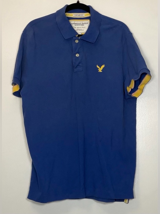 American Eagle Outfitters Other - Y2K American Eagle Outfitters Men’s Royal Blue Polo with Yellow Accents